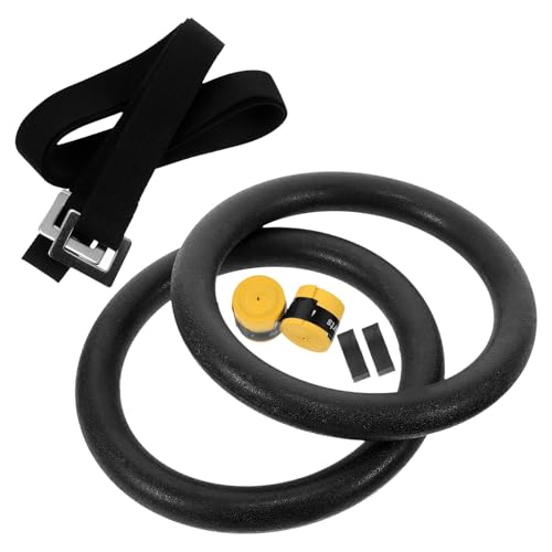 ULTECHNOVO Adjustable Pull Exercise Rings 1 Pair with 0.5m Large Round Rings and Straps for Indoor Fitness, Calisthenics, Strength Training, and Core Workout