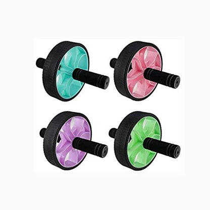 AB Wheel Roller with Knee Pad Push Up Bars Handles Grips Adjustable Skipping Jump Rope, Home Gym Workout Exercise Equipment - color: Black