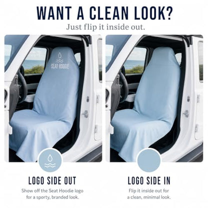 Microfiber Hooded Towel Seat Cover (Grey) - color: Grey