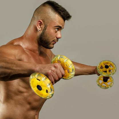 POPETPOP Ab Roller Wheel - Tummy Weight Equipment, Ab Wheel for Core Training, Hand Weights Dumbbell for Men/Women, Home Gym Equipment (Yellow)