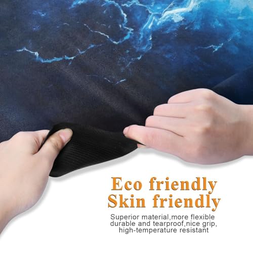 Kigai Travel Yoga Mat 71" x 24" Non Slip Natural Rubber Foldable Exercise Mat Ultra Thin 1.5mm Lightweight for Fitness, Pilates & Home Workout, Blue Lightning