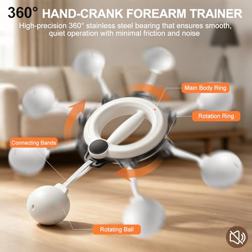 Arm Workout for Men and Women, 360° Hand-Crank Forearm Trainer, Arms and Shoulder Exercise Equipment, Home Workout Equipment and Gym Workouts, for Fitness & Toning