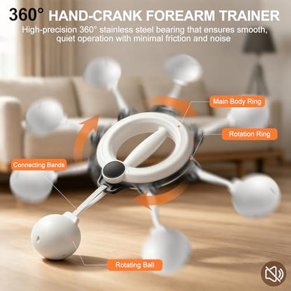 Arm Workout for Men and Women, 360° Hand-Crank Forearm Trainer, Arms and Shoulder Exercise Equipment, Home Workout Equipment and Gym Workouts, for Fitness & Toning