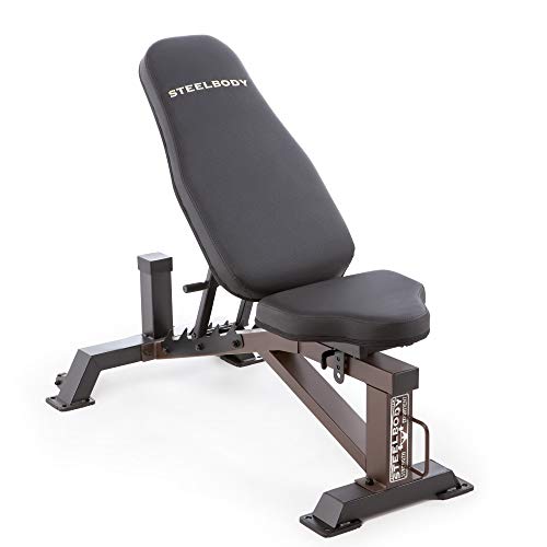 Steelbody Deluxe Utility Weight Bench for Home Gym Weightlifting and Strength Training - color: Grizzly Brown - Adjustable