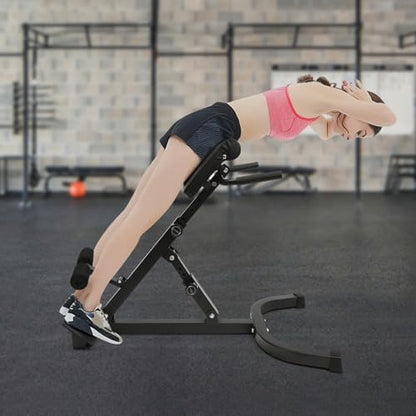 Multi-Functional Weight Bench, Compact Adjustable Weight Bench for Full Body Strength Training, Ab/Back Hyper Roman Chair, Adjustable Ab Sit up Bench, Incline Decline Bench, Flat Bench, Hyperextension Bench, Back Extension Machine