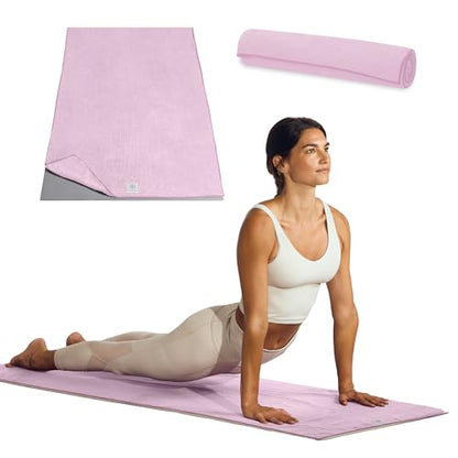 Gaiam Yoga Mat Towel, Non-Slip Microfiber (Heron Lilac) - color: Lilac Lace