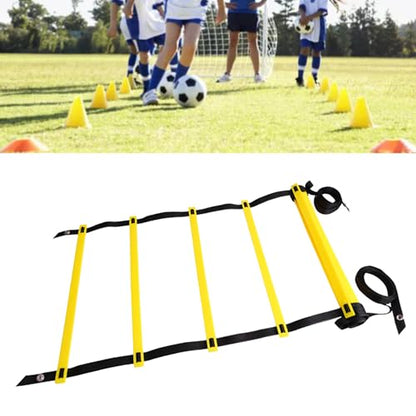 Agility Ladder Footwork Exercise Ladder Speed Training for Sports with Portable Design for Football Basketball Tennis Soccer Fitness Home Gym - size: 4 Meters and 8 Rung