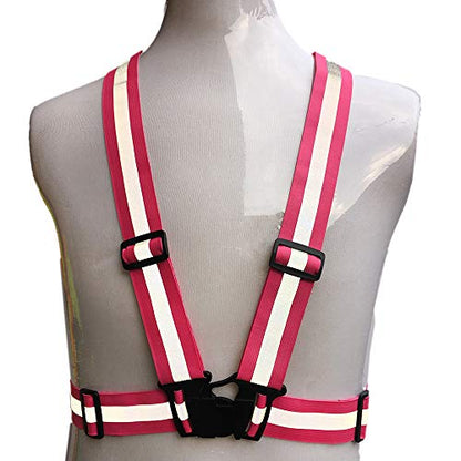 zojo Kids High Visibility Reflective Safety Strap Vest 2PCS - color: Neon Pink-kids Size