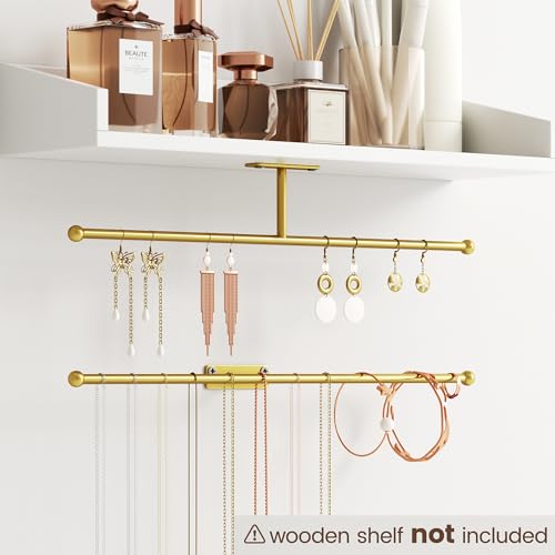 Wall Hanging Jewelry Organizer 12.6", Screws Included, Gold 4-Pack - color: Gold, size: 4 Pack