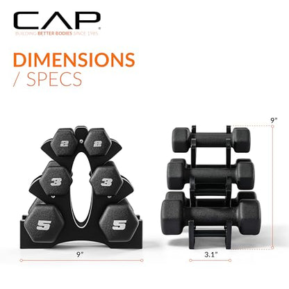 CAP Barbell Neoprene Dumbbell Weights Pairs & Sets | Black - style: 20 lb Set
