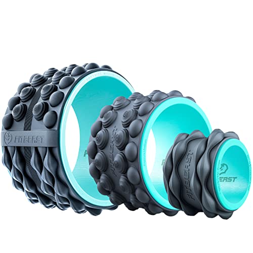 FitBeast Back Roller, Back Wheel Foam Roller - Targeted Muscle Roller for Deep Tissue Massage, Back Stretcher - color: Blue, size: 6''+9''+12''