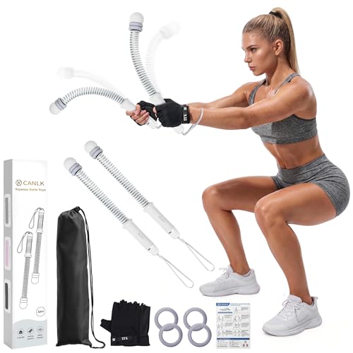 Ropeless Battle Ropes Adjustable Weight, Cordless Battle Ropes for Home Gym, Portable Weighted Ropeless with 2 Removable Weight Rings for Men Women Fitness(Gray 2PCS) - color: Gray