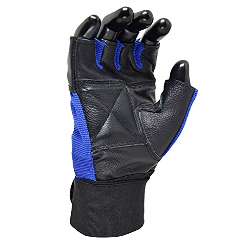 MRX Weight Lifting Gloves Gym Fitness Exercise Bodybuilding Workout Powerlifting - color: Blue, size: Medium