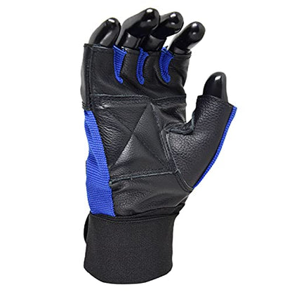 MRX Weight Lifting Gloves Gym Fitness Exercise Bodybuilding Workout Powerlifting - color: Blue, size: Medium