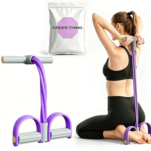Gropething Resistance Band, 6-Tube, 20 Pounds | Elastic Workout Band, Handles with Foam Grips, Non-Slip, Home Full Body Sculpting & Stretching
