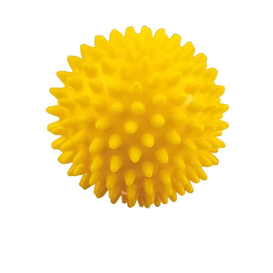 FACELESS Pack of 2 Spiky Hard Massage Balls - PVC Trigger Point Balls for Muscle Relief, Foot Roller & Neck Massager (2, Yellow (7.5cm)) - color: Yellow(7.5cm)