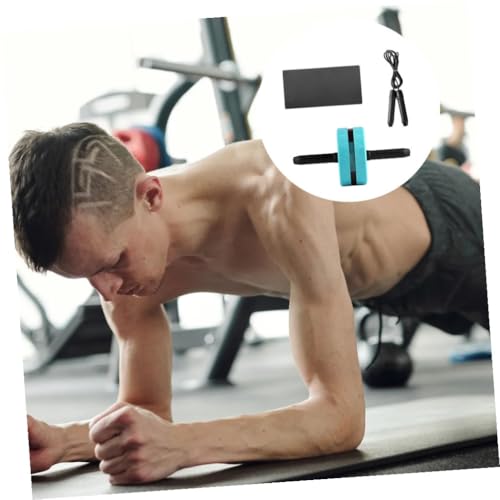 STOBAZA Ab Roller Wheel with Knee Pad and Jump Rope for Home Workout Wide Stable Mute Design Core Strength Trainer for Men and Beginners Exercise Roller for Balanced Abdominal Fitness