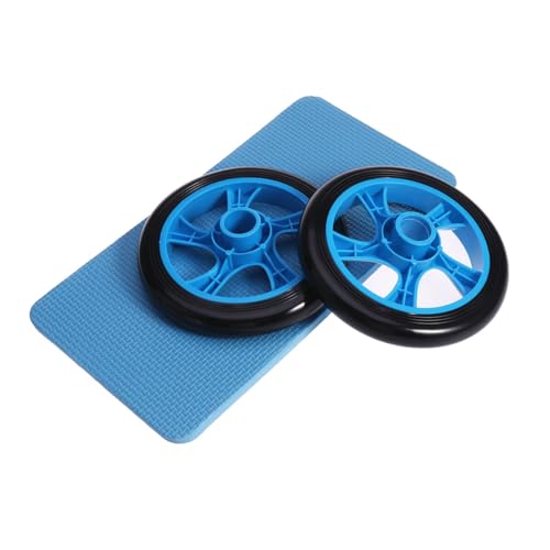 POPETPOP Mute Dual Wheel Ab Roller with Knee Pad for Core Abdominal Training High-grip Handles Wide Stability Wheels Lightweight Design for Home Gym and Travel Workouts
