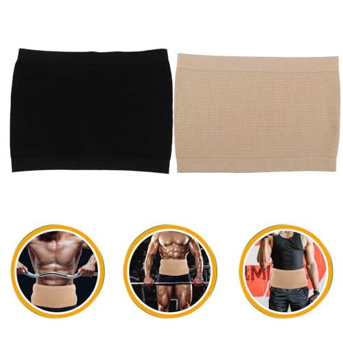 2pcs Adjustable Neoprene Waist Trimmer Belts for Men Women with Sweat-resistant Lumbar Support Compression Trainer for Powerlifting Running Basketball Fitness