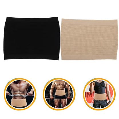 2pcs Adjustable Neoprene Waist Trimmer Belts for Men Women with Sweat-resistant Lumbar Support Compression Trainer for Powerlifting Running Basketball Fitness