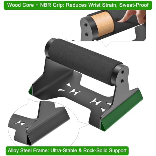 SELEWARE Wood Push Up Bars Steel Calisthenic Parallette Bars Handstand Bars - color: C: Foam Covered Grip (7.3"L x 4.1"H)
