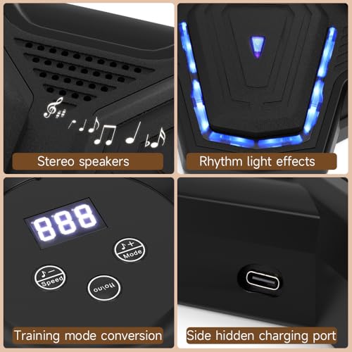 Bruce & Shark Music Boxing Game Machine, Rhythm LED Punching Pad for Home Workout Gym, Wall-Mount Punch Target for Kids & Adults, 9 Speeds