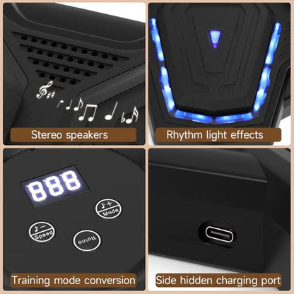 Bruce & Shark Music Boxing Game Machine, Rhythm LED Punching Pad for Home Workout Gym, Wall-Mount Punch Target for Kids & Adults, 9 Speeds