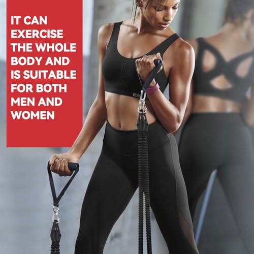 2026 Upgrade Foot Pedal Resistance Band, Adjustable 4-Tube Elastic Pull Rope Fitness Sit-up Exercise Equipment at Home Gym Arm Abs Workout Equipment Leg Stretching Equipment