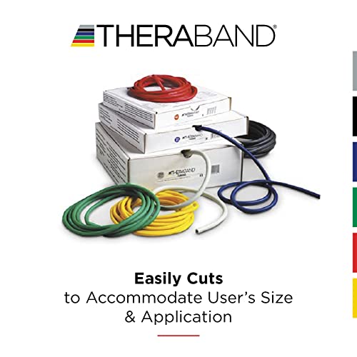 Theraband 21726 Professional Latex Resistance Tubing with Handles for Upper-Body Exercise, Rehab and Conditioning, Super Heavy, Silver