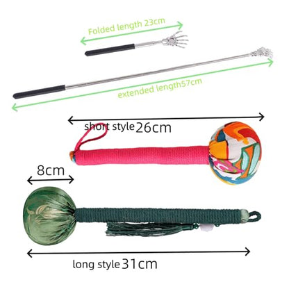 Three-in-one Combination, Ergonomic Mugwort Massage Hammer, Massage Tool, acupoint Massage, Pain Relief, obtained US Design Patent for Massage Hammer Tool.(Silk + Cotton) - color: Silk + Cotton