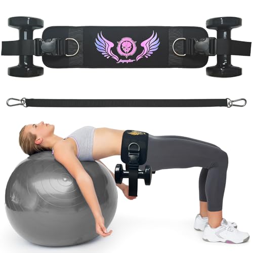 Jupiter 2-in-1 Hip Thrust Belt for Women & Men – Heavy Duty Glute Workout Equipment for Dumbbell, Kettlebell & Plate Exercises – Supports 300 lbs – Weighted Dip Belt for Home & Gym Workouts - color: Purple
