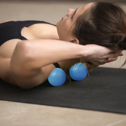 2-Pack Firm Lacrosse Massage Balls- for Deep Tissue, Trigger Point & Myofascial Release Therapy, Relieve Muscle Knots (Light Blue) - color: Light Blue
