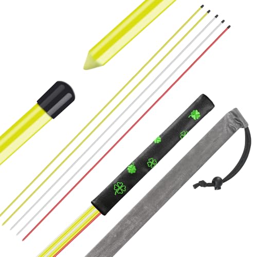 FINGER TEN Golf Alignment Sticks 43 Inch 5 Pack with Leather Stick Cover, Training Rods for Swing Alignment, Stance Setup, Accurate Aiming & Effective Golf Practice - color: 5 Pack in Multicolor