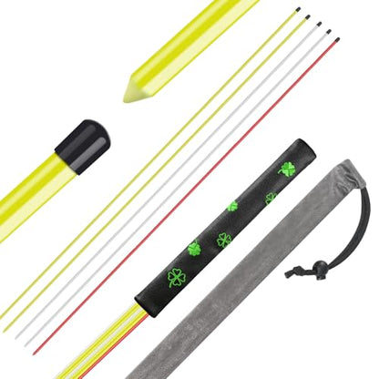 FINGER TEN Golf Alignment Sticks 43 Inch 5 Pack with Leather Stick Cover, Training Rods for Swing Alignment, Stance Setup, Accurate Aiming & Effective Golf Practice - color: 5 Pack in Multicolor
