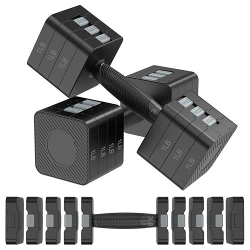 Hezeyferg 18LBS 22LBS Adjustable Dumbbells Set, Hand Weights Sets with Mutilple Levels, Adjustable Weight Dumbbells for Women/Men Home Gym Full Body Workout - color: Ink 11LB Each ( 22LB Pair )