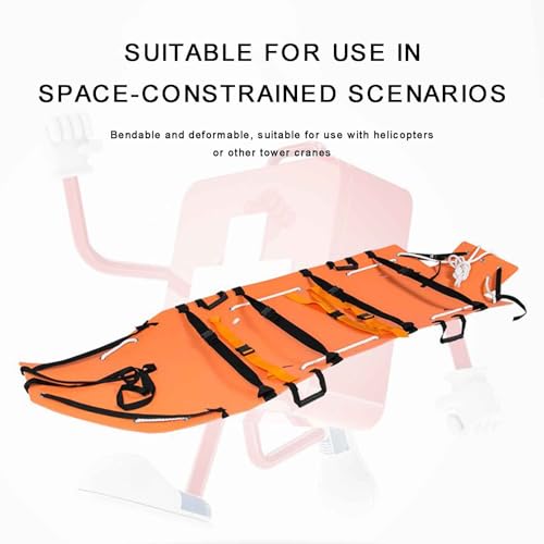Multifunctional Rescue Stretcher, Portable Foldable Spine Board Stretcher Backboard for Ground Rescue, High Altitude Rescue, Accident Scene Rescue, Load Capacity: 160KG,Green