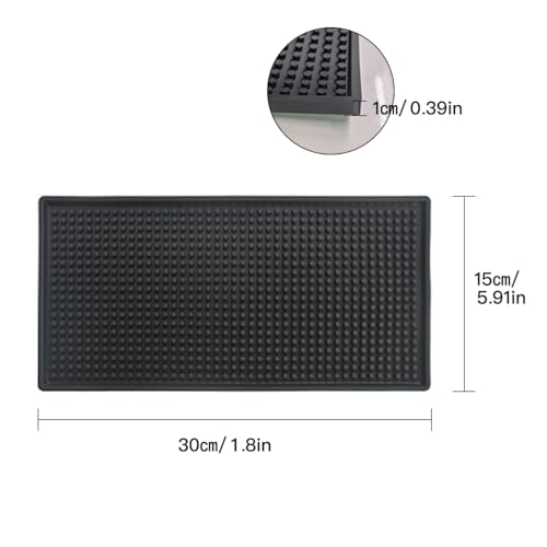 Rubber Service Bar Mat, Anti-slip12 x 6" Rubber Bar Spill Mat, 2 Pcs Premium PVC Pad for Kitchen, Restaurant, Countertop, Hotel, Beverages(2Pcs) - size: (12" x 6" -2Pcs)