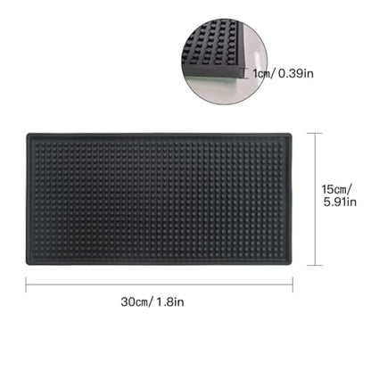 Rubber Service Bar Mat, Anti-slip12 x 6" Rubber Bar Spill Mat, 2 Pcs Premium PVC Pad for Kitchen, Restaurant, Countertop, Hotel, Beverages(2Pcs) - size: (12" x 6" -2Pcs)