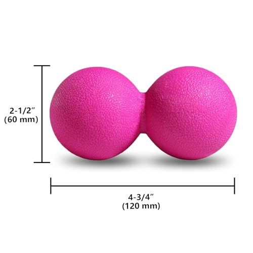 GOGO Peanut Massage Ball for Myofascial Release, Black Double Lacrosse Fascia Balls for Back Feet Trigger Point Therapy, Deep Tissue