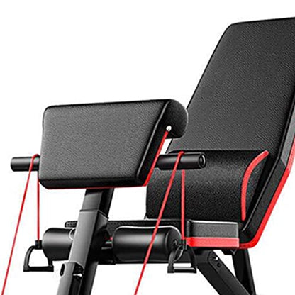 Adjustable Weight Bench, Foldable Exercise Workout Bench Press for Full Body Strength Training, 353lbs Stable Weight Folding Workout Bench with Resistance Band Set for Home Gym