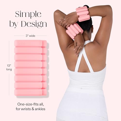 Bala Bangles Wrist & Ankle Weights for Women & Men, Home Gym Equipment - color: Blush, size: 2 LB