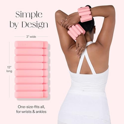 Bala Bangles Wrist & Ankle Weights for Women & Men, Home Gym Equipment - color: Blush, size: 2 LB