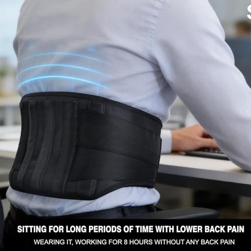 Back Brace for Men Lower Back Pain, Heavy Duty Lumbar Support Belt - size: Large