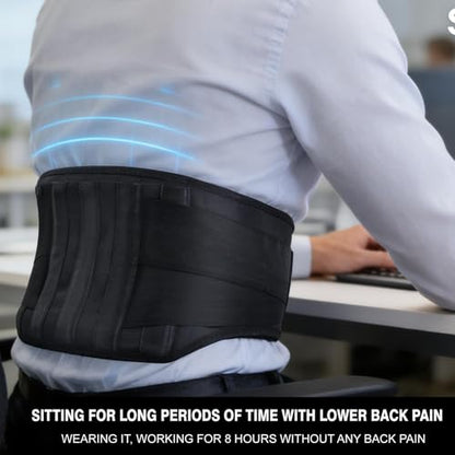 Back Brace for Men Lower Back Pain, Heavy Duty Lumbar Support Belt - size: Large
