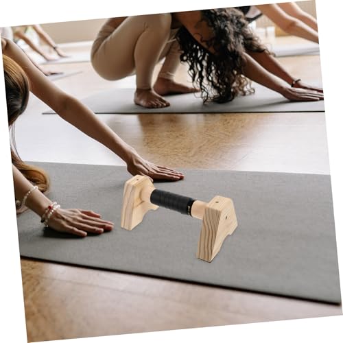 POPETPOP 2pcs Wooden Parallettes Bars Handles Support for Push-ups Calisthenics and Strength Training for Home Gym Workouts