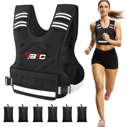 TB3C Adjustable Weighted Vest Woman, 4-10/11-20/20-30 LB Weight Vest for Women, Plus Size Womens Weighted Vest - color: Black, size: 11-20LB
