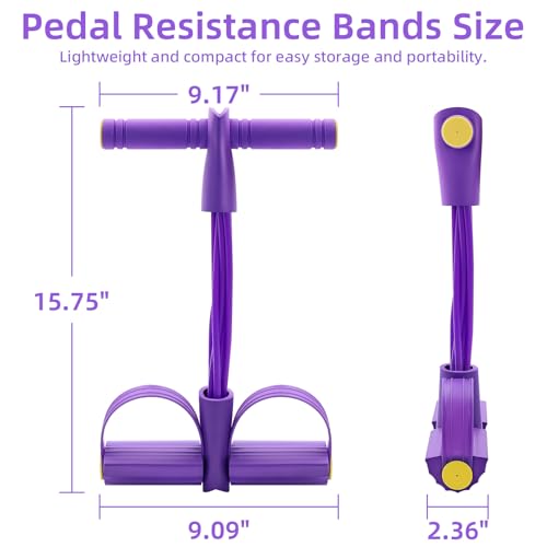 Pedal Resistance Band with Handles, Enhanced 6-Tube Foot Pedal Resistance Band, Multifunction Tension Rope for Full Body Workout, Manual Tension Training Pedal for Arms Legs Abs Waist Home Gym
