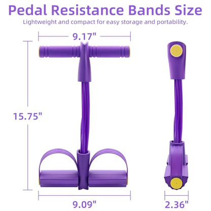 Pedal Resistance Band with Handles, Enhanced 6-Tube Foot Pedal Resistance Band, Multifunction Tension Rope for Full Body Workout, Manual Tension Training Pedal for Arms Legs Abs Waist Home Gym
