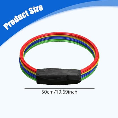Set of 12 Agility Rings, Multifunctional Jumping Hoops, Circles for Games, Football, Gymnastics - size: 50cm