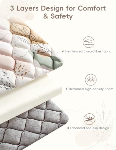Dessports Baby Play Mat for Floor, 65x50 Thick Washable Foldable Tummy Mat - size: 65x50in
